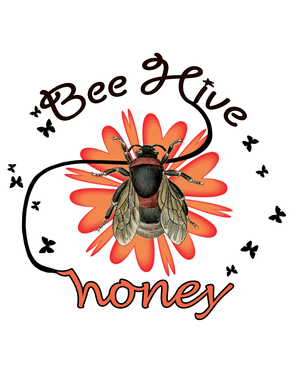 Beehive honey illustration